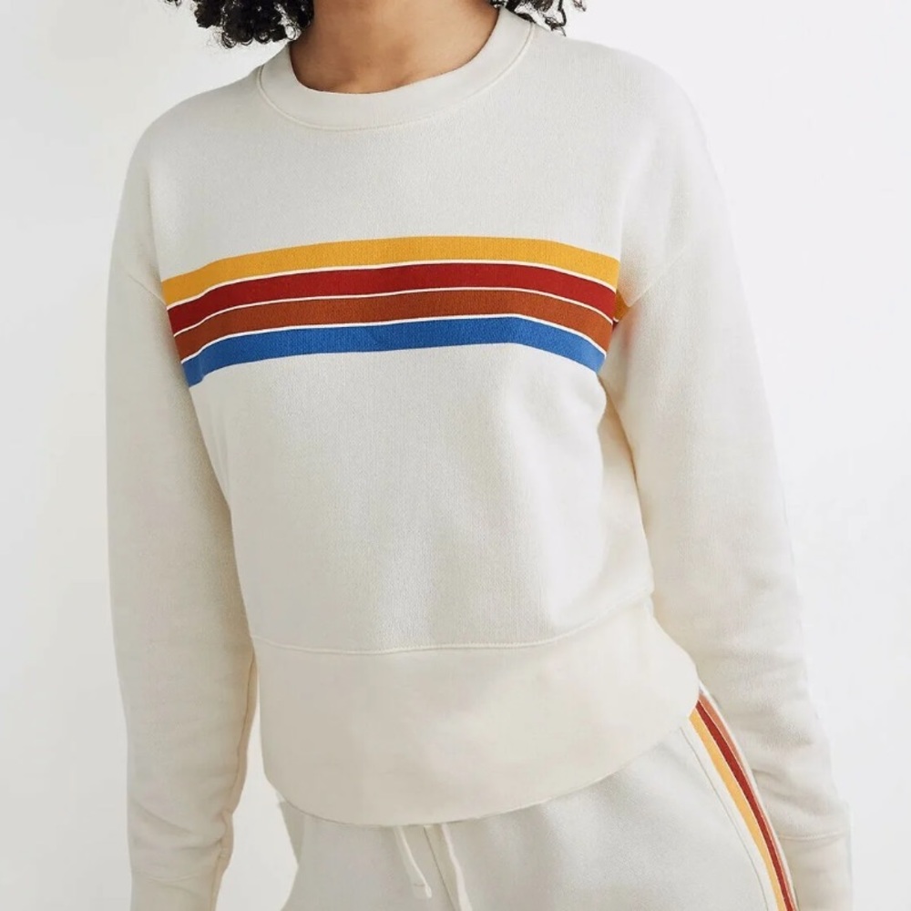 MADEWELL | Rainbow Cropped Sweatshirt, Size XXS